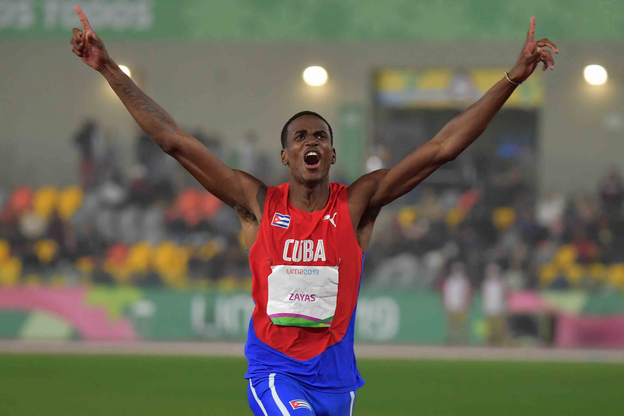 Cuba’s Luis Zayas won the men's high jump with a personal best effort ©Getty Images