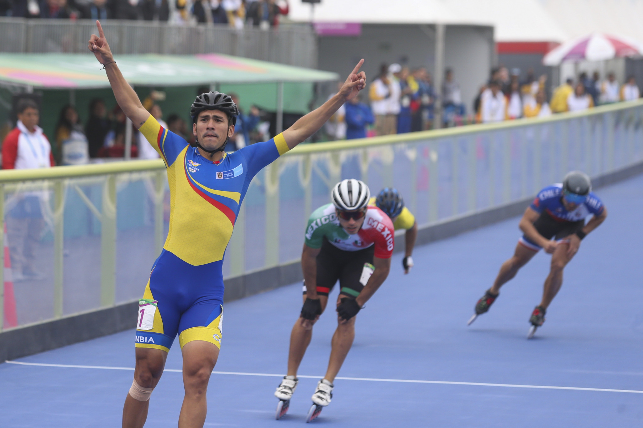 Colombia earned four speed skating medals at Lima 2019 ©Lima 2019