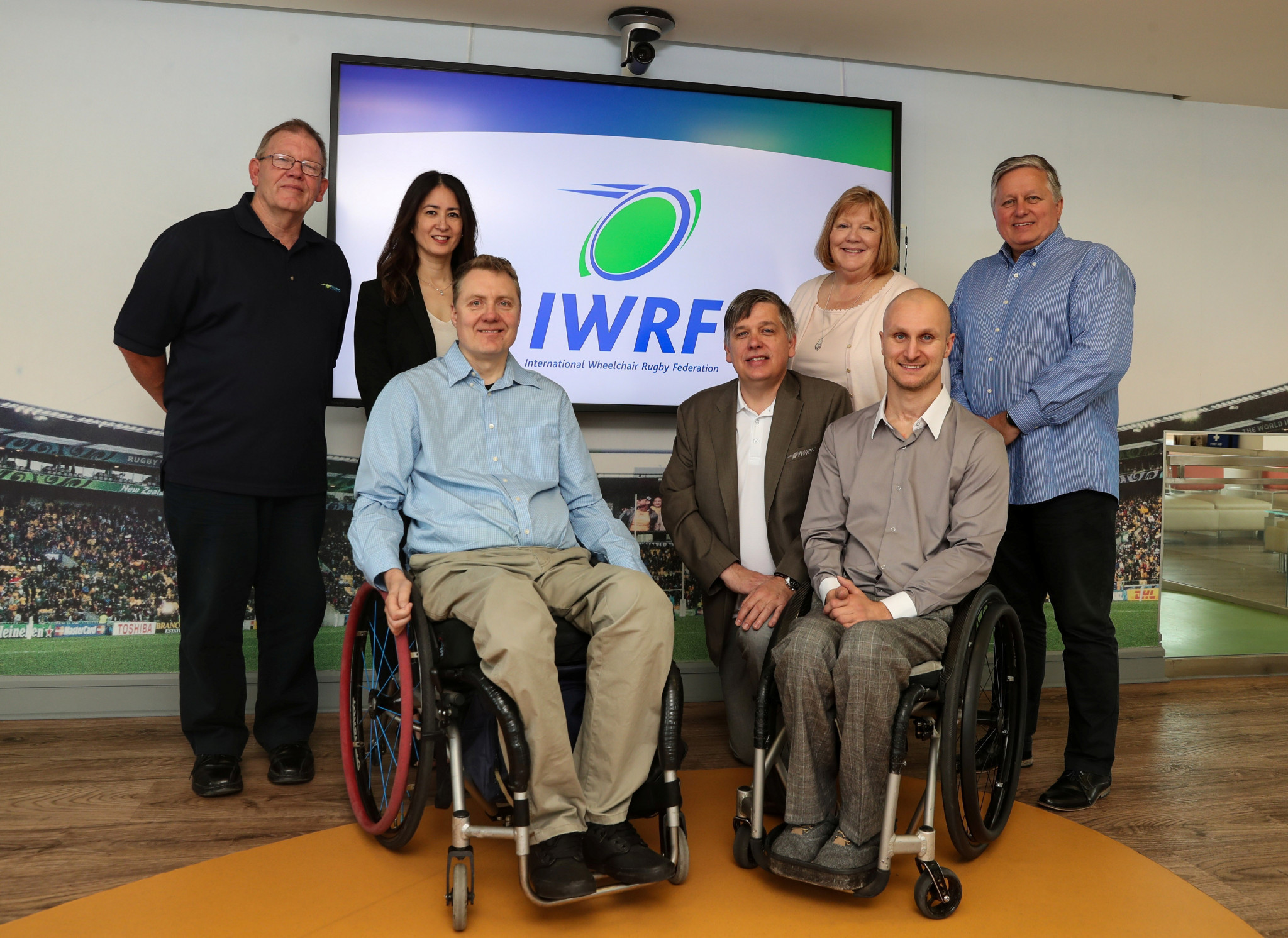 IWRF President Richard Allcroft, front left, hopes to bring wheelchair rugby back to the city of Vejle ©IWRF