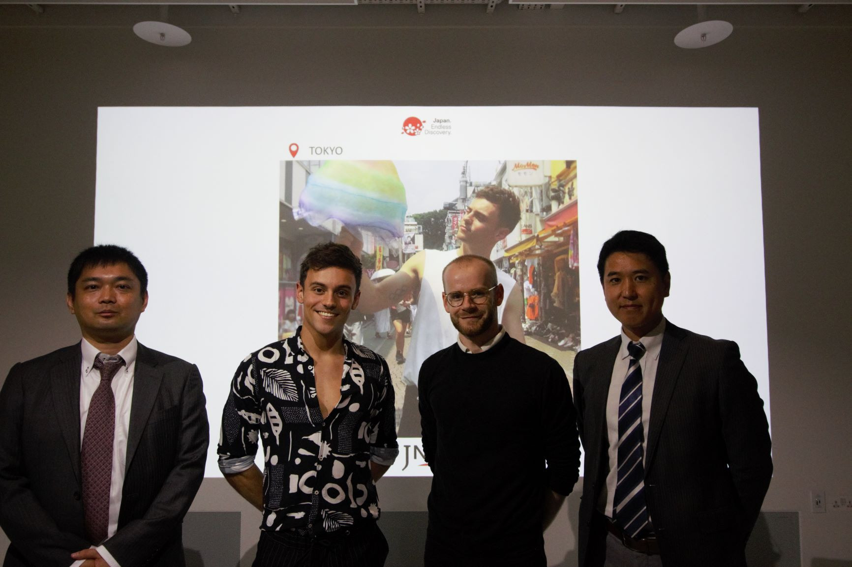 The collaboration with British diver Tom Daley to showcase Japanese culture was launched at Japan House ©JNTO