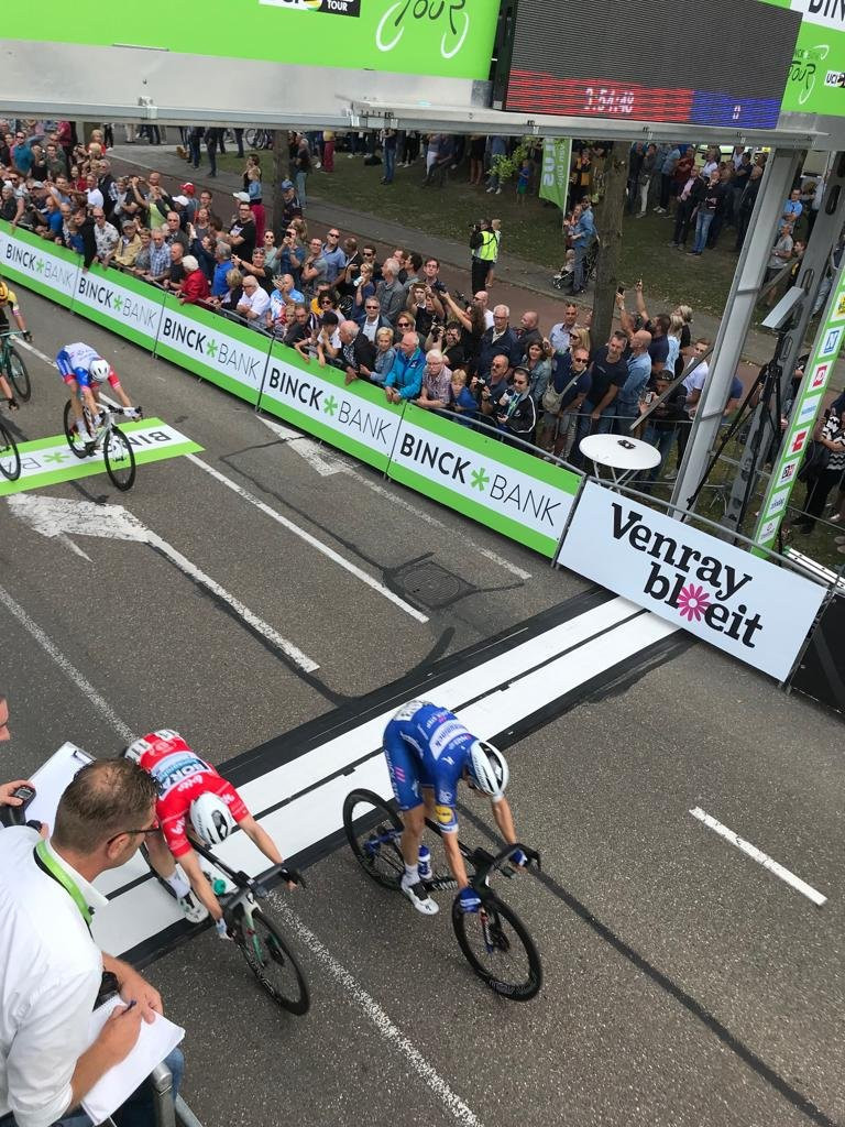 Hodeg wins stage five of BinckBank Tour as Wellens maintains overall lead