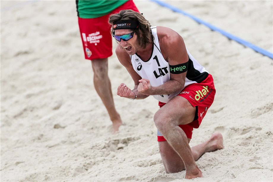 Latvia's defending champions stop Brazil clean sweep at FIVB Beach World Tour event in Moscow