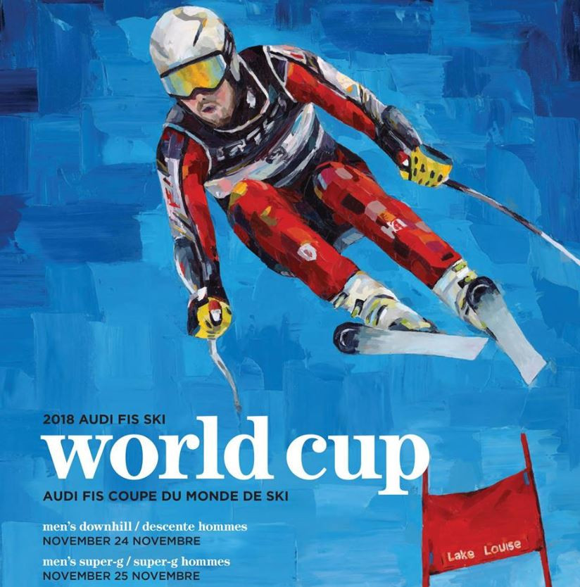 The 2018 World Cup poster competition was won by artist Patrick Biggs ©Facebook Alpine Canada Alpin