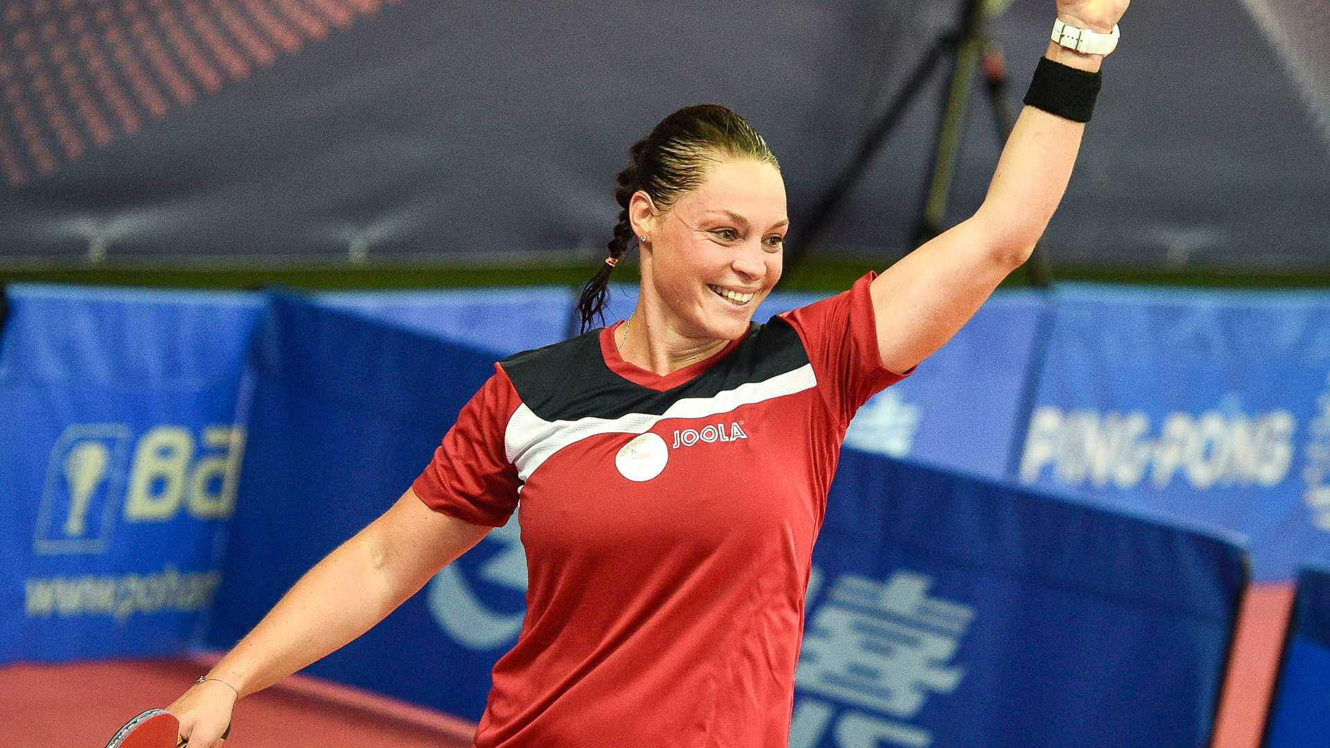 Home player Dana Cechova is through to the third preliminary round in the women's singles event ©ITTF/Lukas Kabon