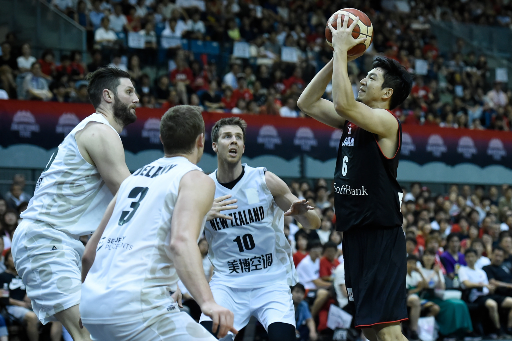 Japan beat New Zealand 99-89 in the event's first official game at Chiba Port Arena last week ©Getty Images