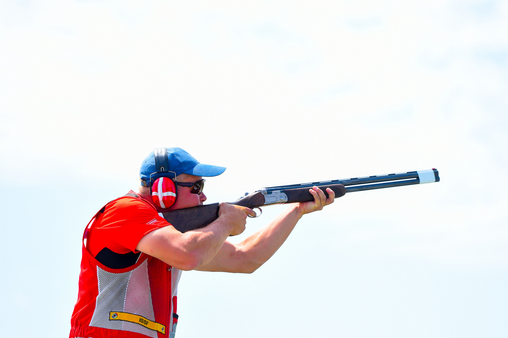 Denmark's Jesper Hansen is one of five shooters tied for the lead in the men's skeet after the first part of qualification ©Getty Images