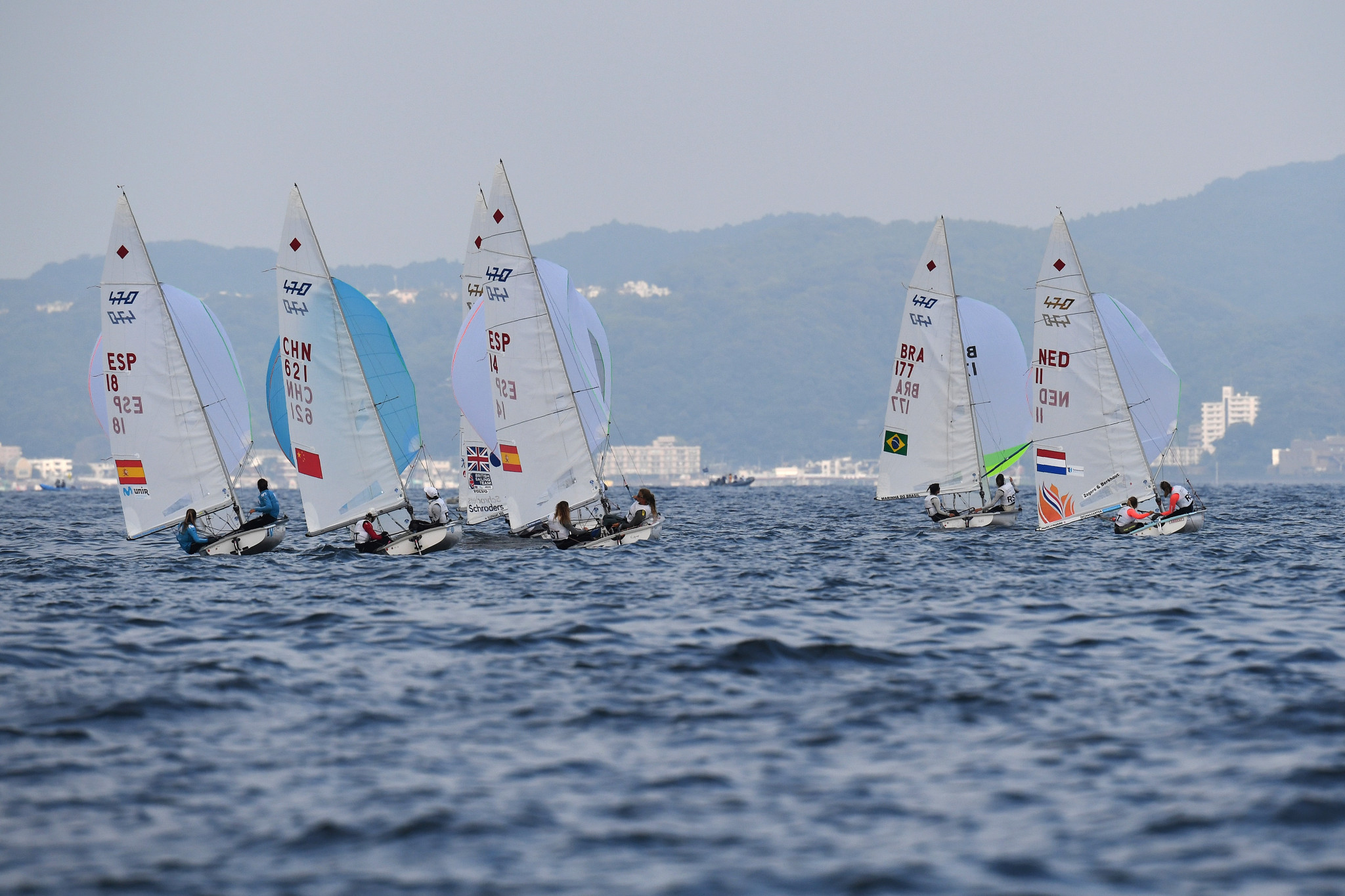 Only the women's 470 medal race took place on a day of frustration ©Getty Images