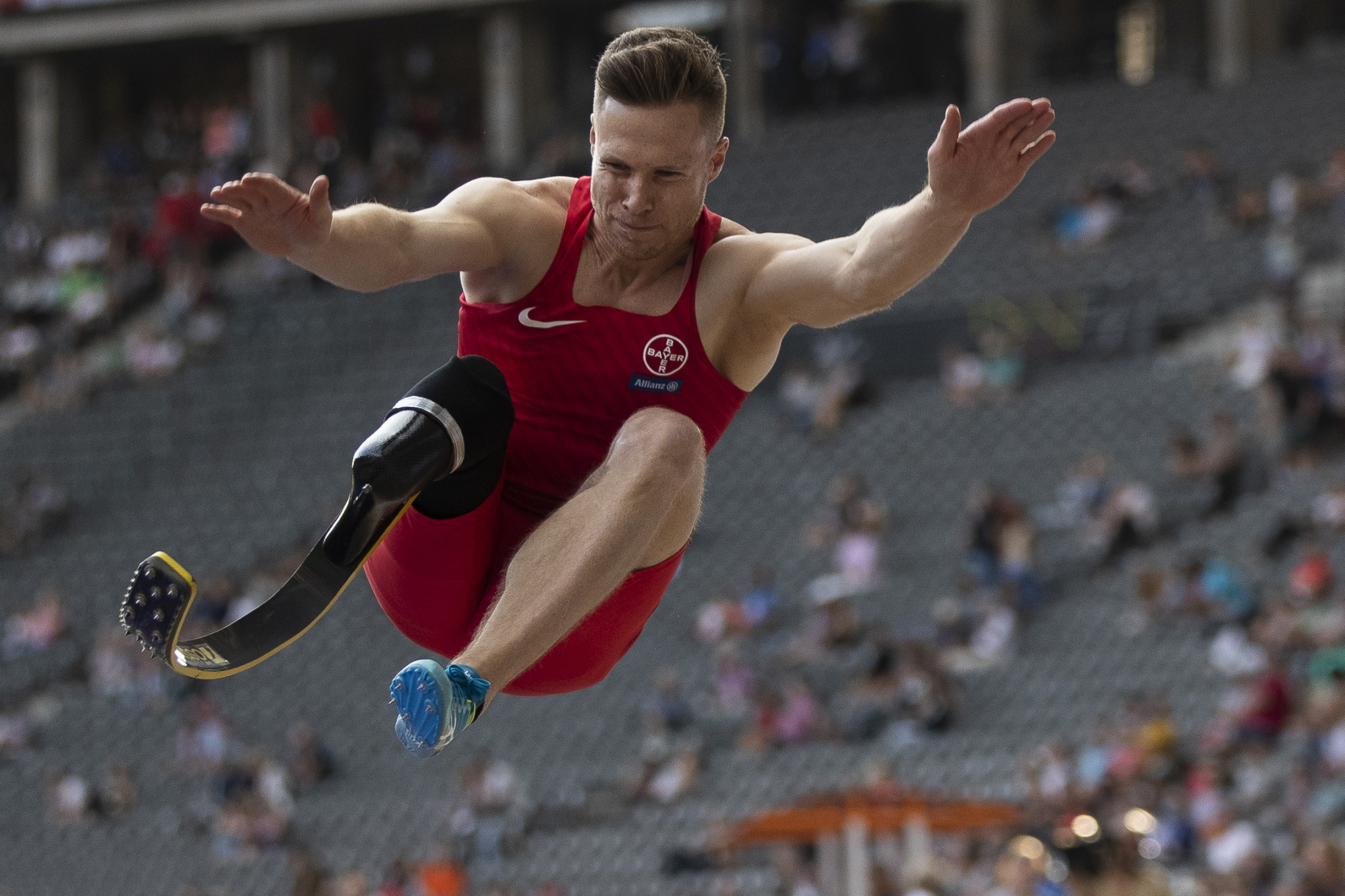 Germany's three-time Paralympic gold medal winning long jumper Markus Rehm  will aim to break his current T64 world record jump of 8.48 metres at a special event in Tokyo to mark one year until the start of the Paralympis ©Getty Images