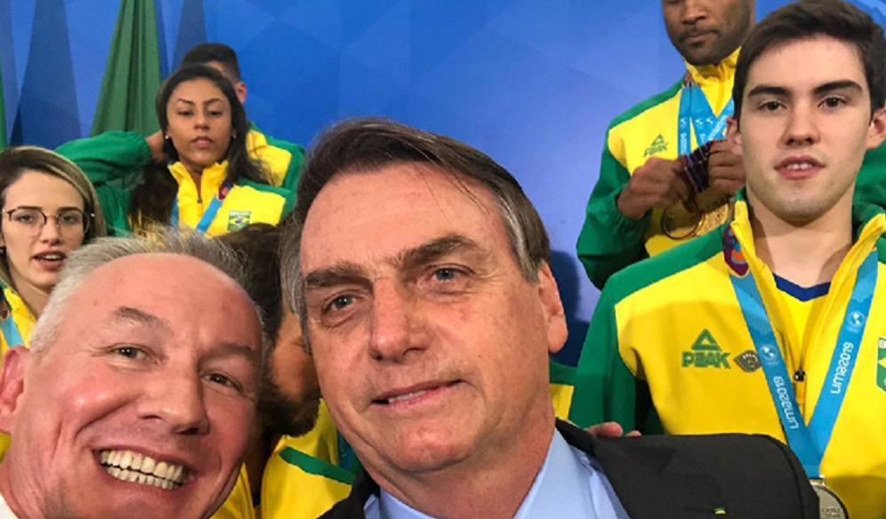 IFBB Brazil President Mauricio Arruda attended a reception with Brazil's President Jair Bolsonaro ©IFBB