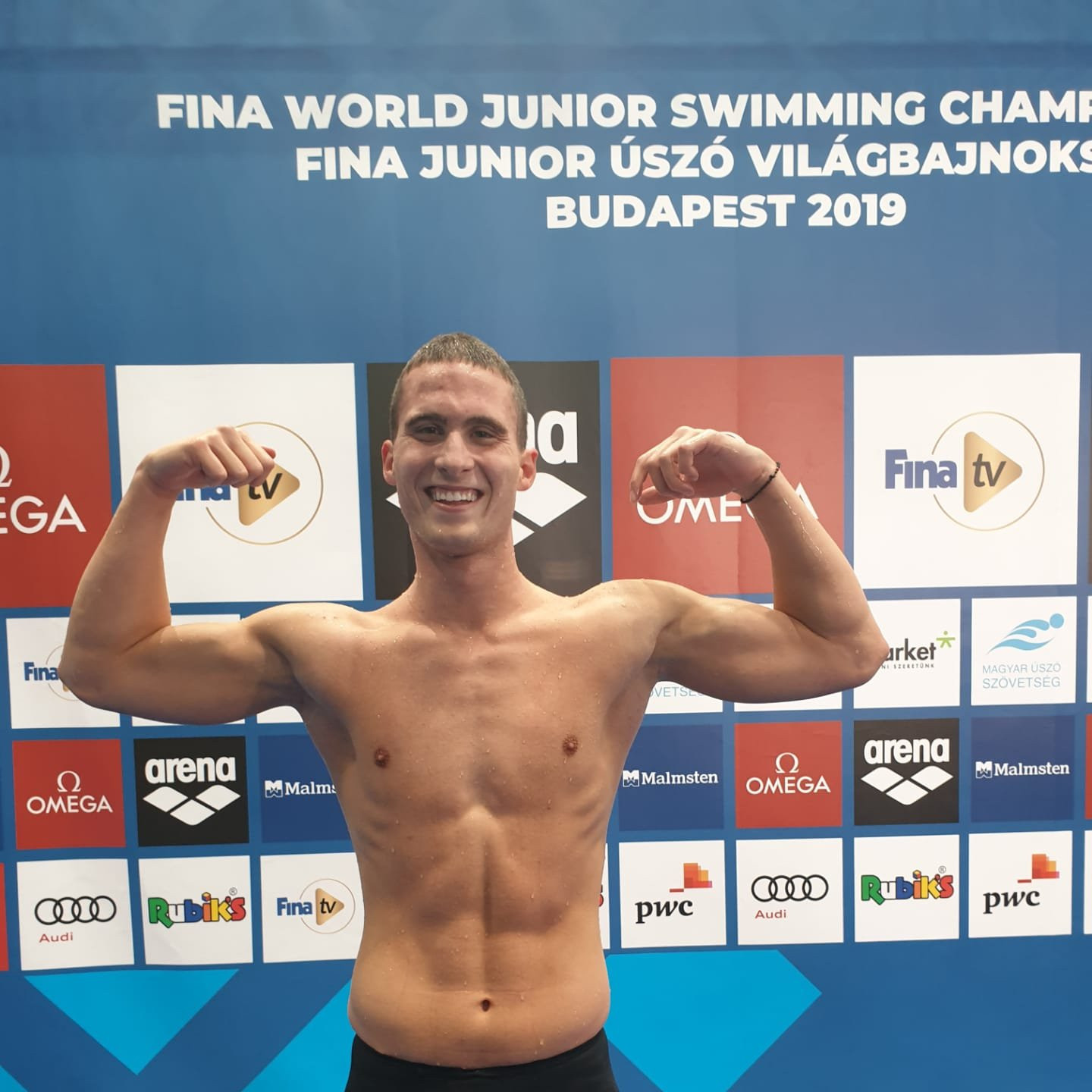 Apostolos Papastamos of Greece set a junior world record to win the 400m medley title in Budapest ©FINA