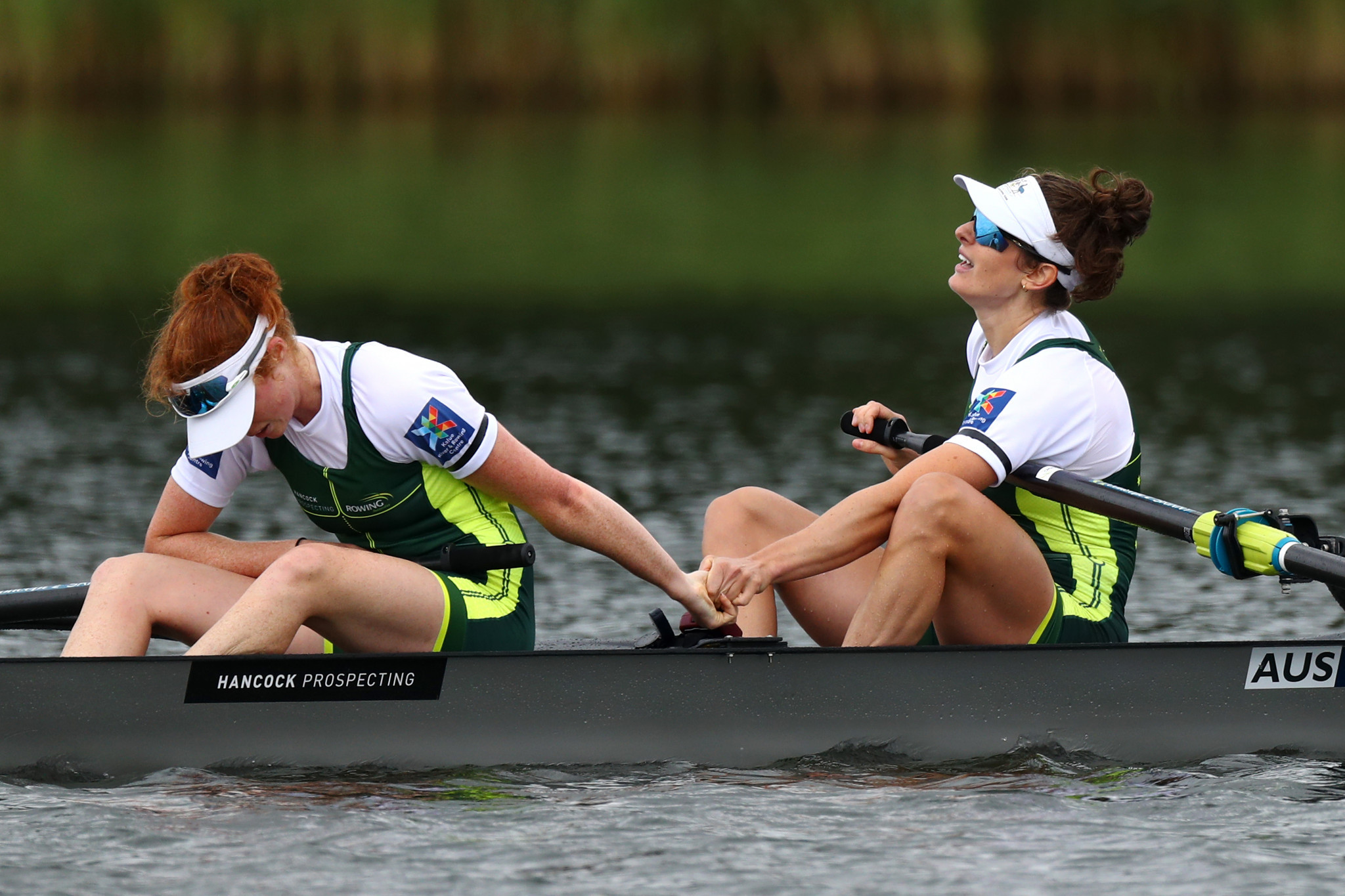 Jessica Morrison and Annabelle McIntyre of Australia won their women's pairs heat at the World Rowing Championships ©Getty Images