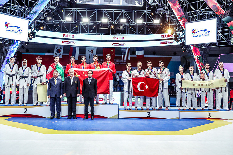 China topped the medal rostrum as Iran took silver and Russia and Turkey claimed bronze medals in Wuxi ©World Taekwondo