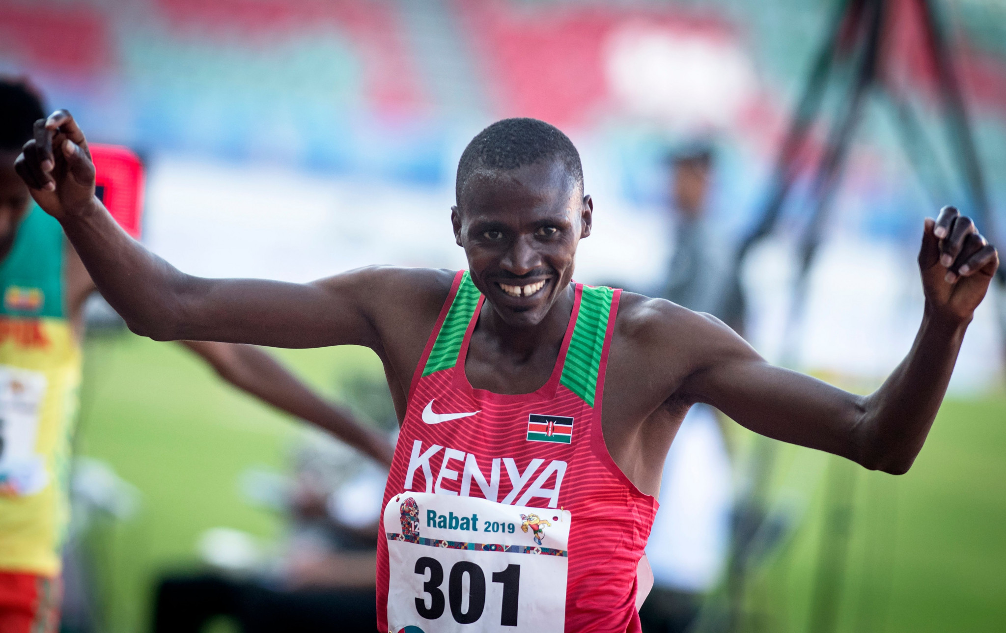 Benjamin Kigen of Kenya won the African Games men's 3000m steeplechase ©Getty Images