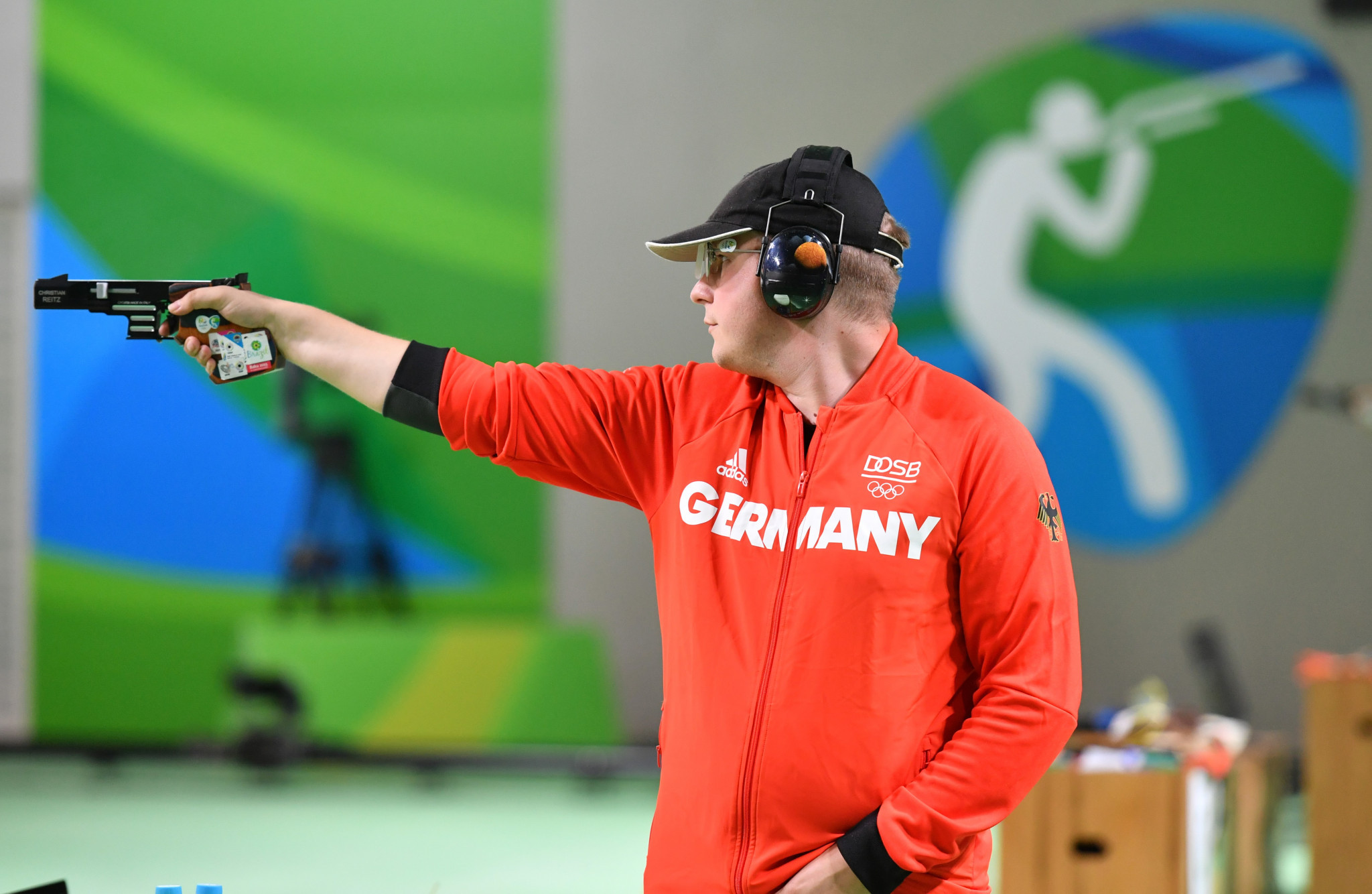 Olympic 25m rapid fire pistol champion Christian Reitz is among the Rio 2016 gold medallists competing this week ©Getty Images