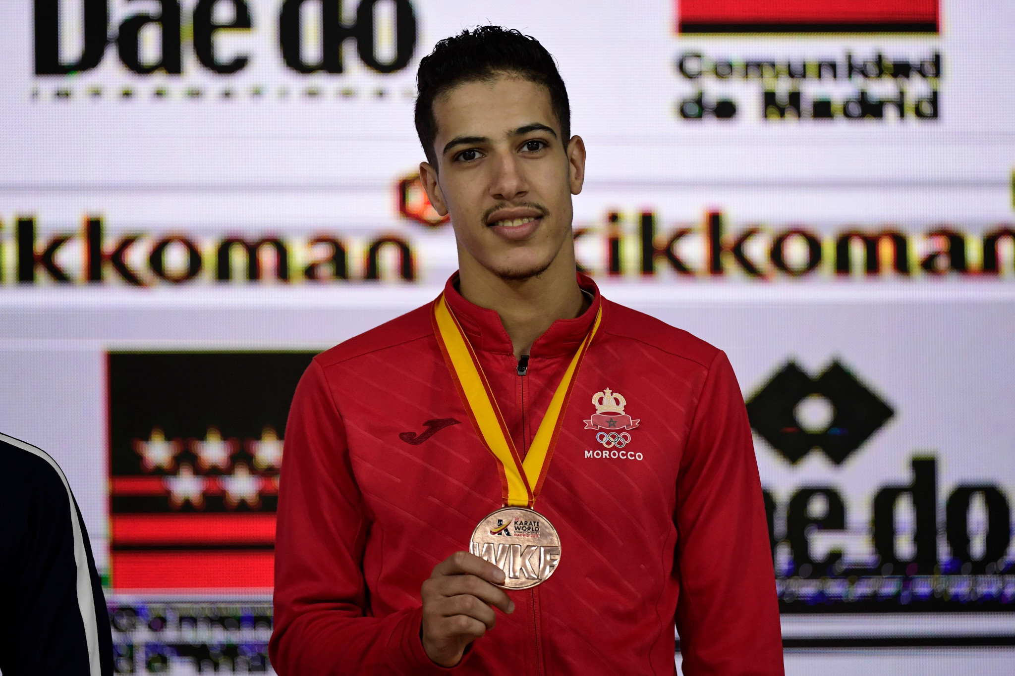 Morocco's Abdessalam Ameknassi, a 2018 world bronze medallist, had to settle for second place in the men's kumite under-60kg ©Getty Images