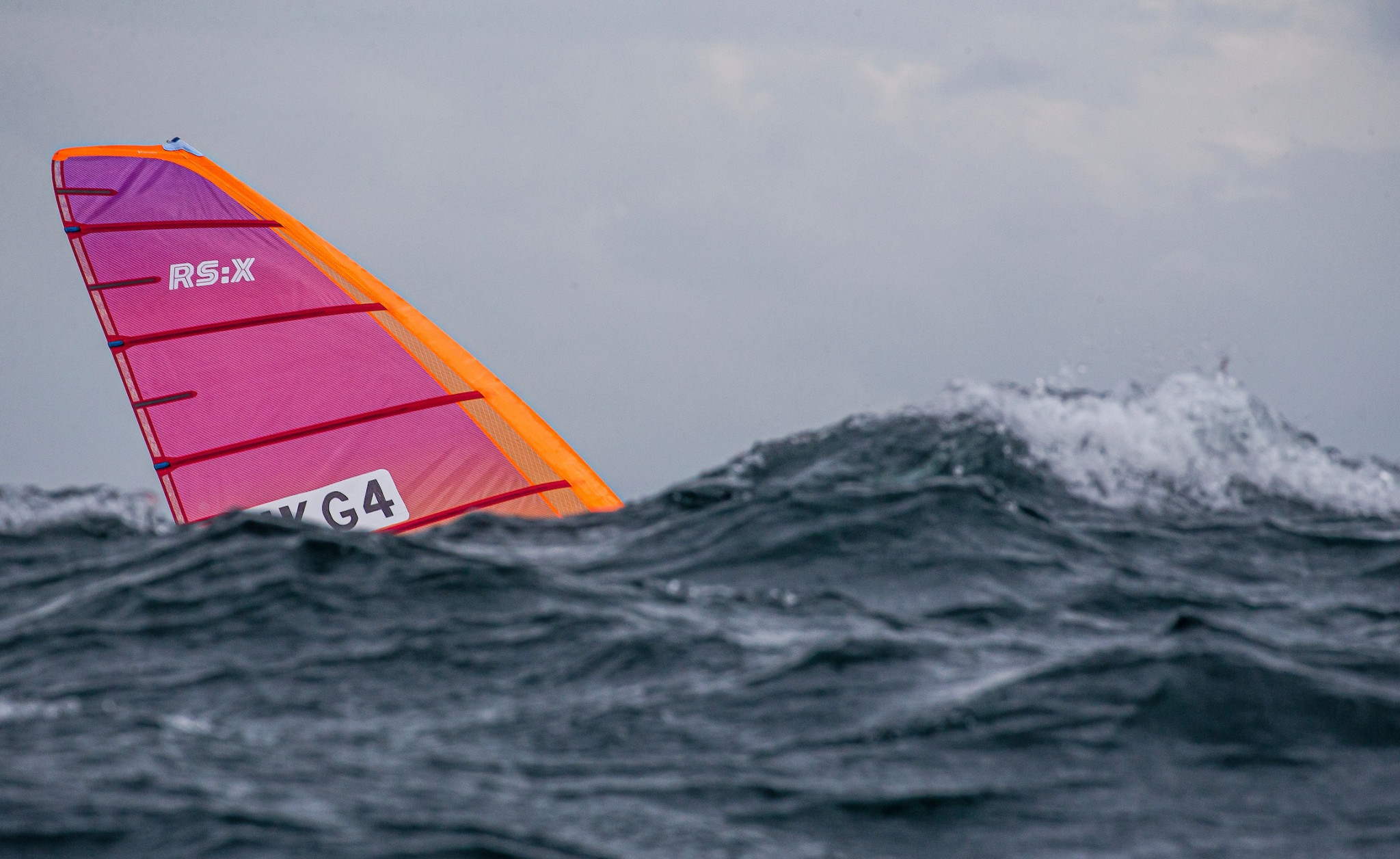 RS:X windsurfing action was possible in the challenging environment ©World Sailing