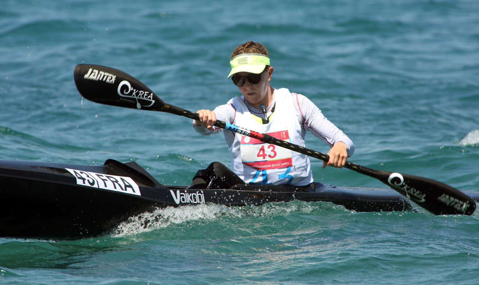 France's Angie Le Roux won the women's canoe ocean racing event ©Patras 2019