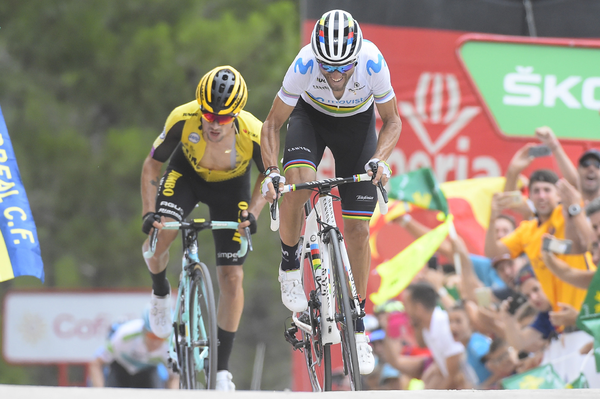 Lopez retakes lead after Valverde wins stage seven at Vuelta a España