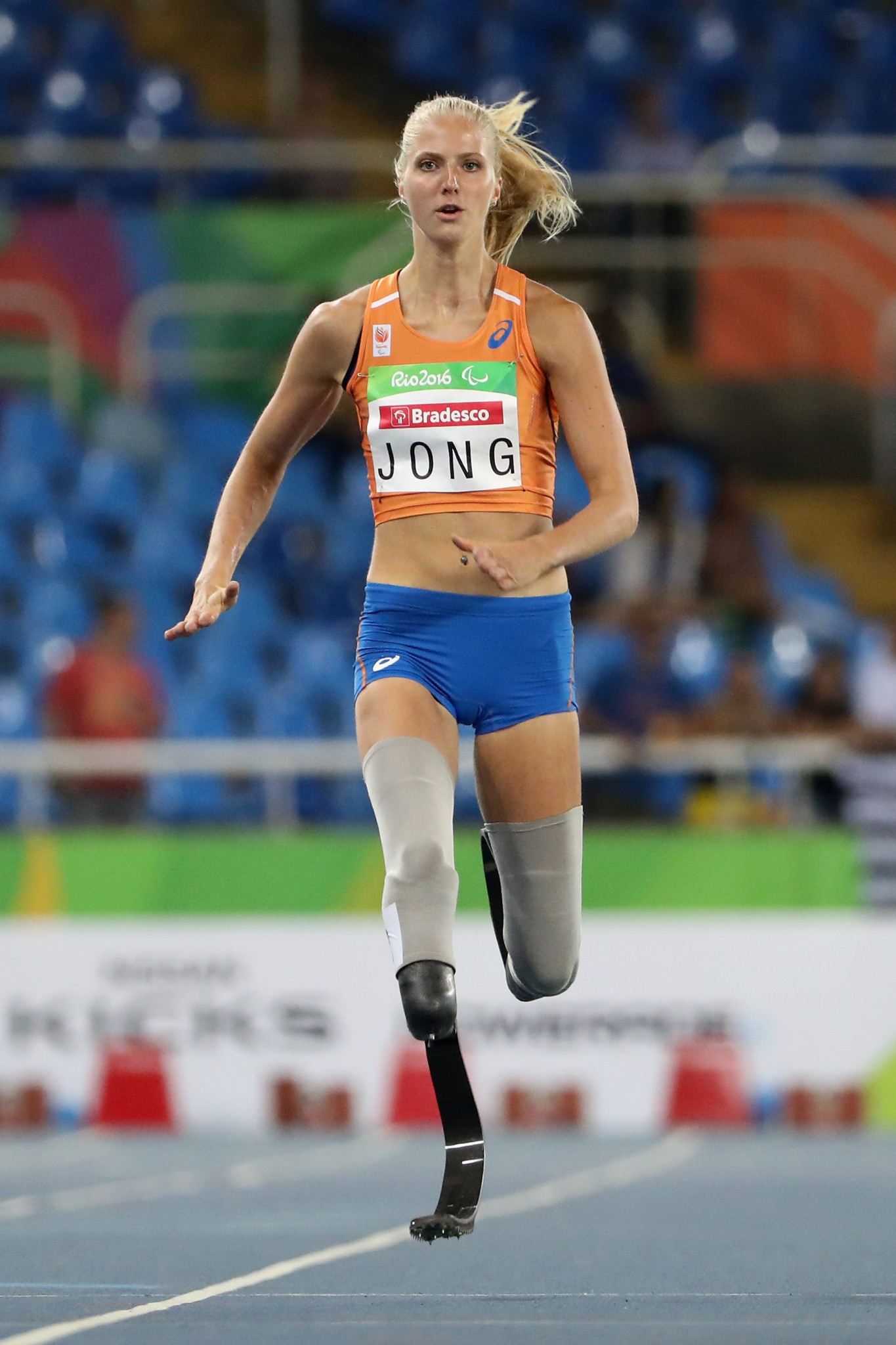 The Netherlands' Fleur Jong is generally considered a sprinter and very much a novice in the long jump ©Getty Images