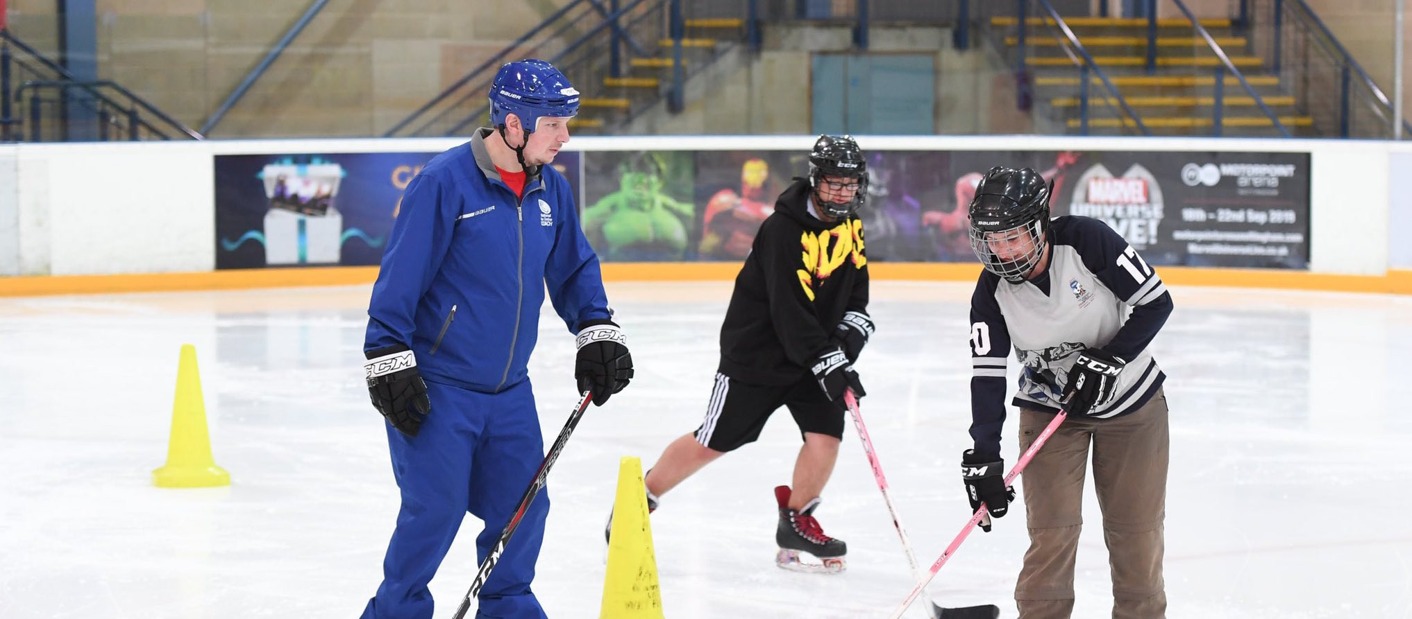 Team GB, Ice Hockey UK and Nottingham's National Ice Centre teamed up to offer a free ice hockey taster session ©Ice Hockey UK