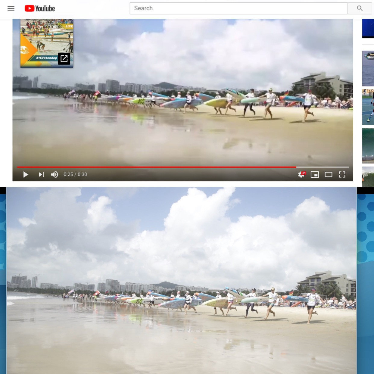 The footage from the ICF's SUP World Championship promotional video ©YouTube