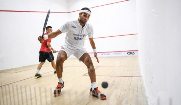 Second seed Mohamed ElShorbagy is through to the semi-finals of the men's event ©PSA