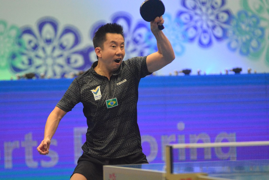 Second seed Gustavo Tsuboi of Brazil progressed to the last 16 of the men's singles draw in Paraguay ©ITTF