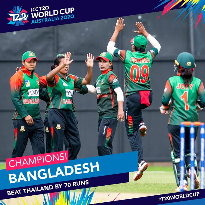 Bangladesh thrash Thailand to win ICC Women's T20 World Cup qualifier