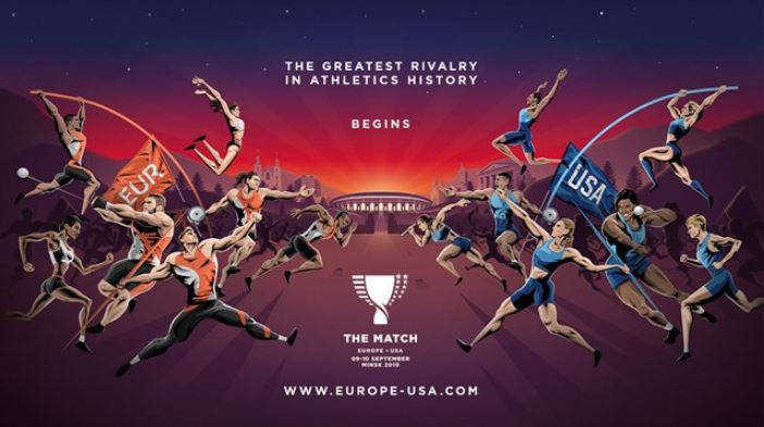 Athletics champions line up for The Match Europe v USA in Minsk