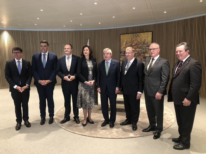 The Australian delegation visited Lausanne for a meeting with the IOC ©Twitter