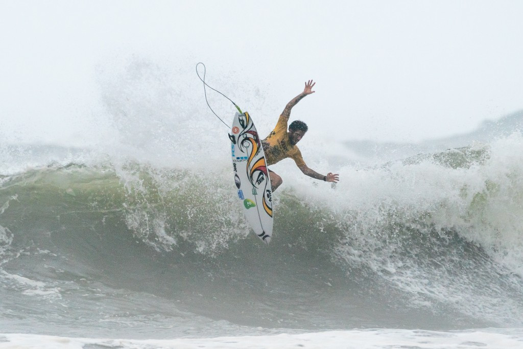 Brazil's Filipe Toledo posted the top score on the penultimate day of competition at the ISA World Surfing Games in Miyazaki, Japan ©ISA