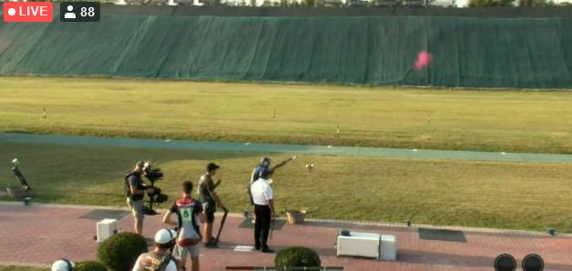 Action today at the European Championships Shotgun in Italy, where the Czech Republic's Jakub Tomeček won the men's skeet gold after a shoot-off ©ESC