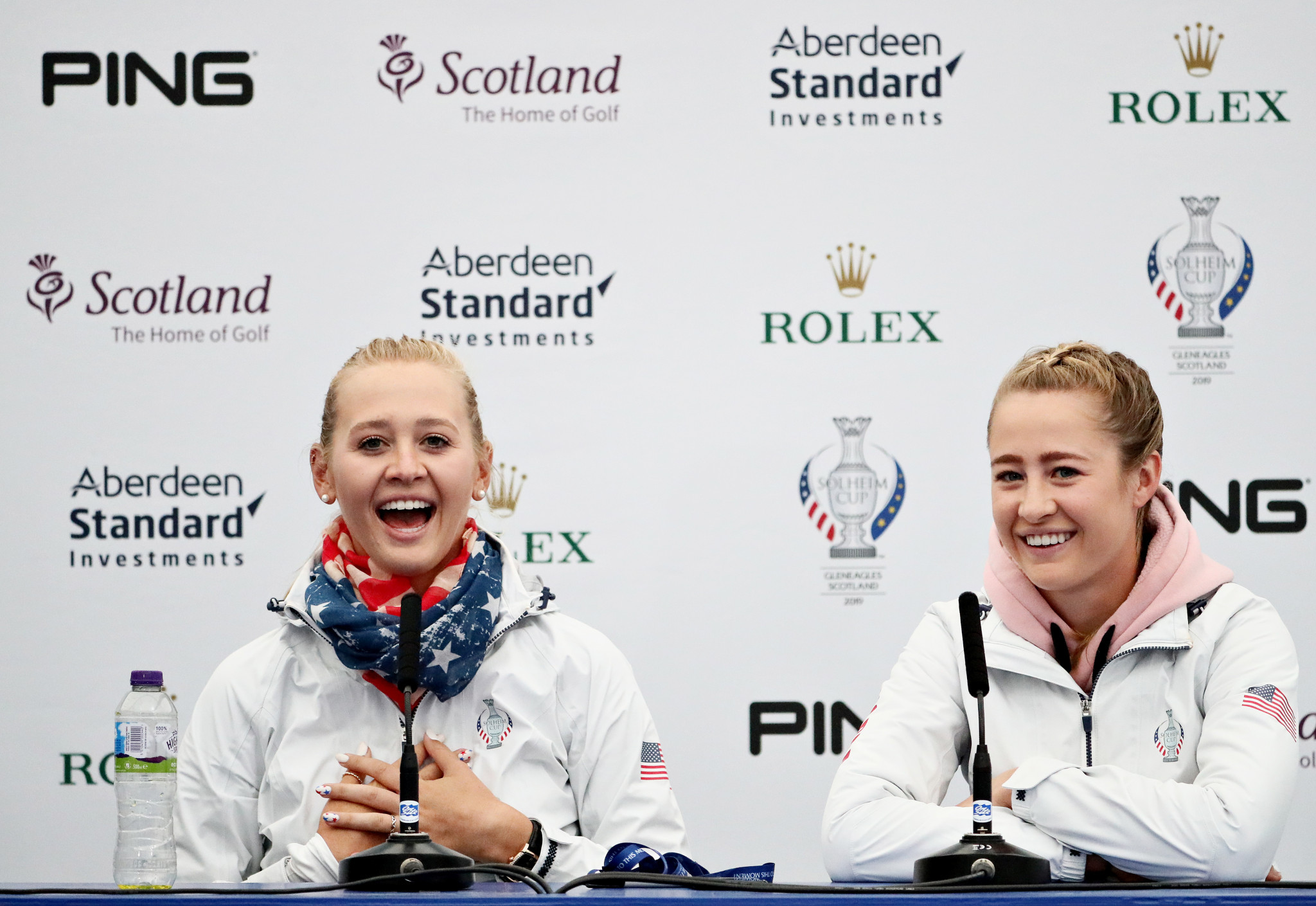 Jessica, left, and Nelly Korda were in superb form on day two of the Solheim Cup ©Getty Images