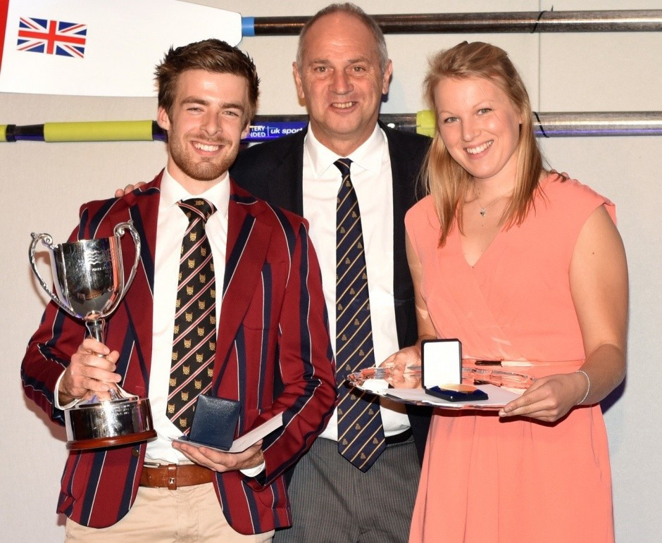 Nicole Lamb and Joel Cassells were given Mark Lees Foundation Awards at GB Rowing's dinner