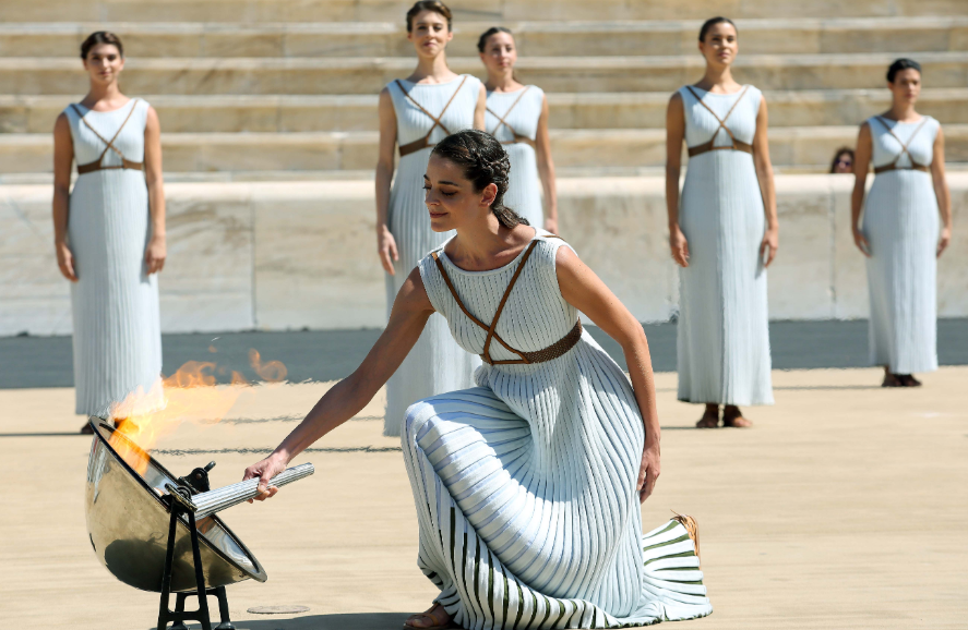 High Priestess Xanthi Georgiou lights the Torch ©Hellenic Olympic Committee/Paris Sarrikostas