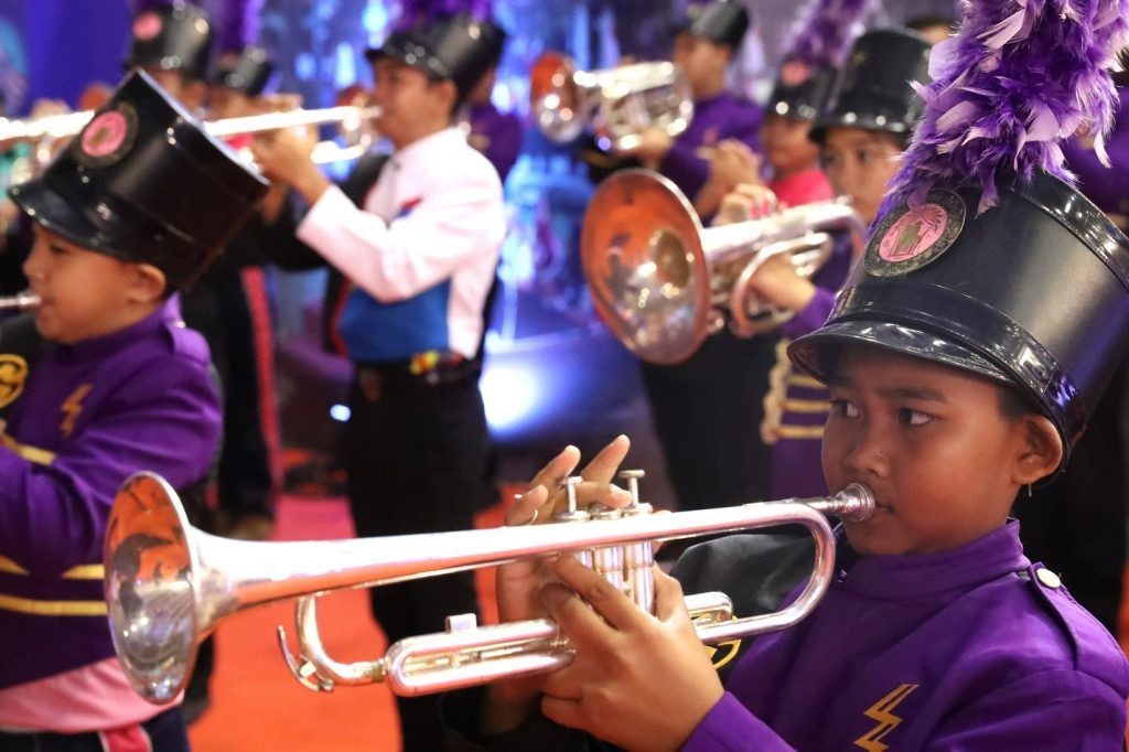 The Opening Ceremony included a drum and wind instrument musical performance ©IWF