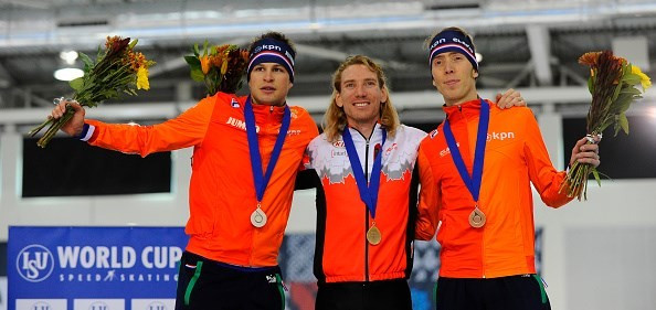 Canada's Ted-Jan Bloemen won men's 10,000m gold in a world record time ©ISU