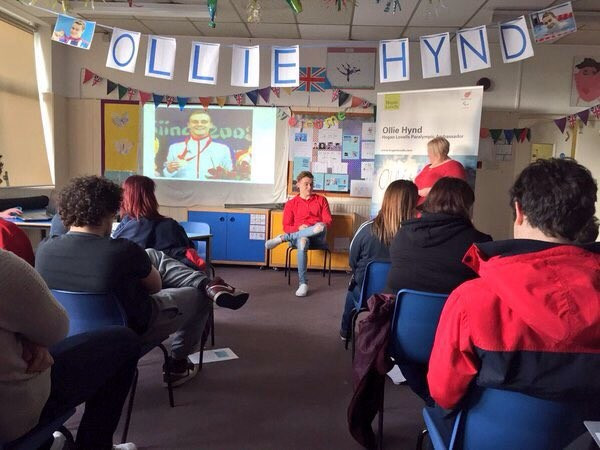 British Paralympic champion visits school to inspire youngsters to take up sport