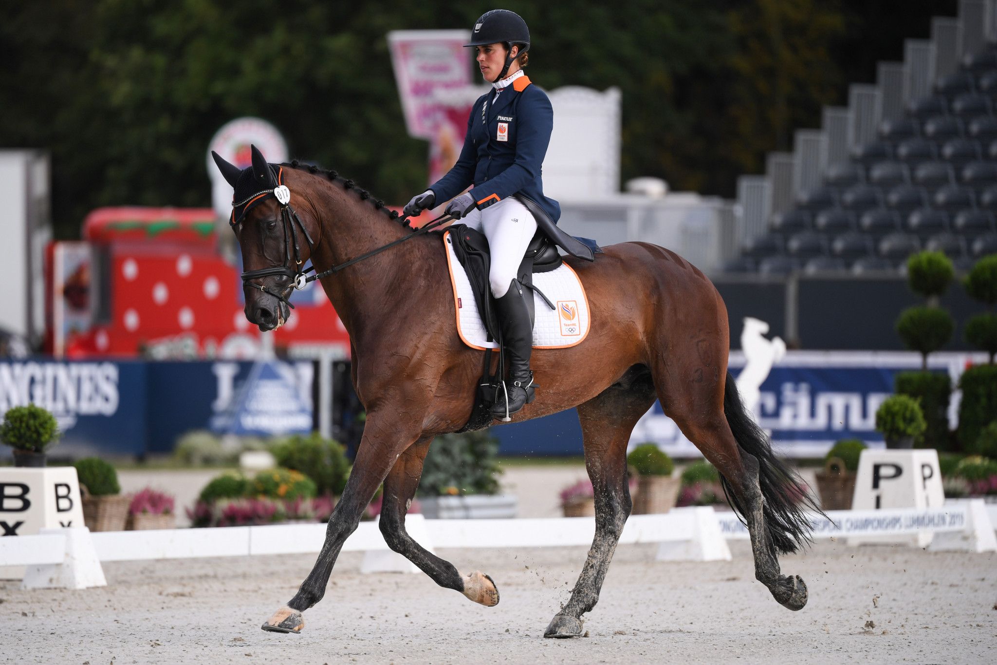 Merel Blom of The Netherlands was joint winner of the dressage ©Getty Images