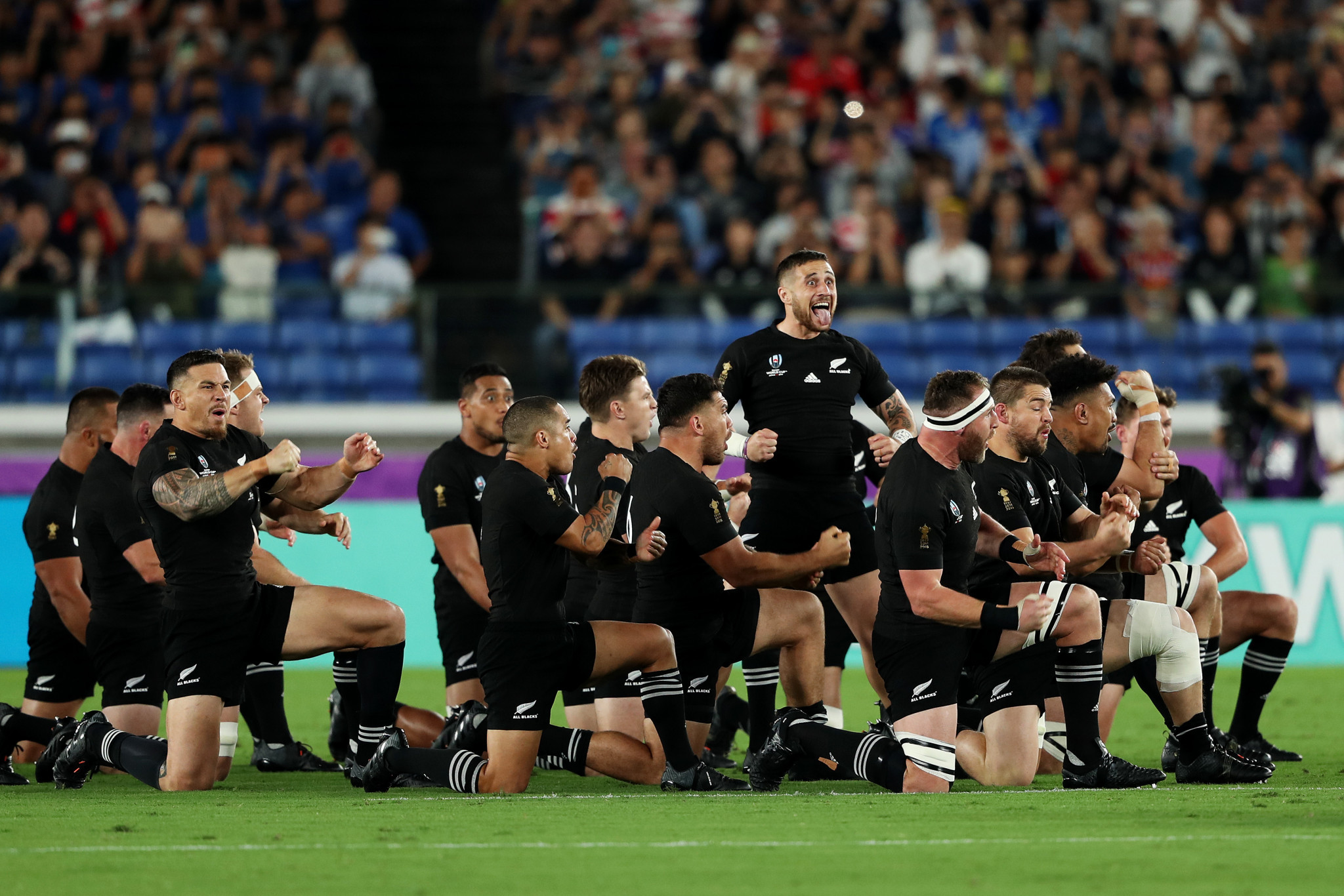 TJ Perenara leads the traditional New Zealand haka ©Getty Images