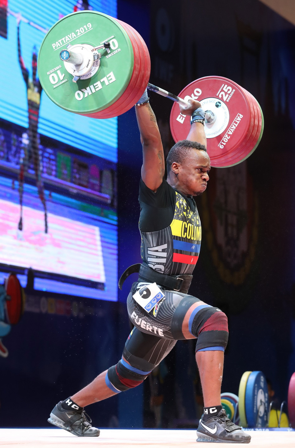 The overall bronze medallist was Colombia's Brayan Santiago Rodallegas Carvajal ©IWF