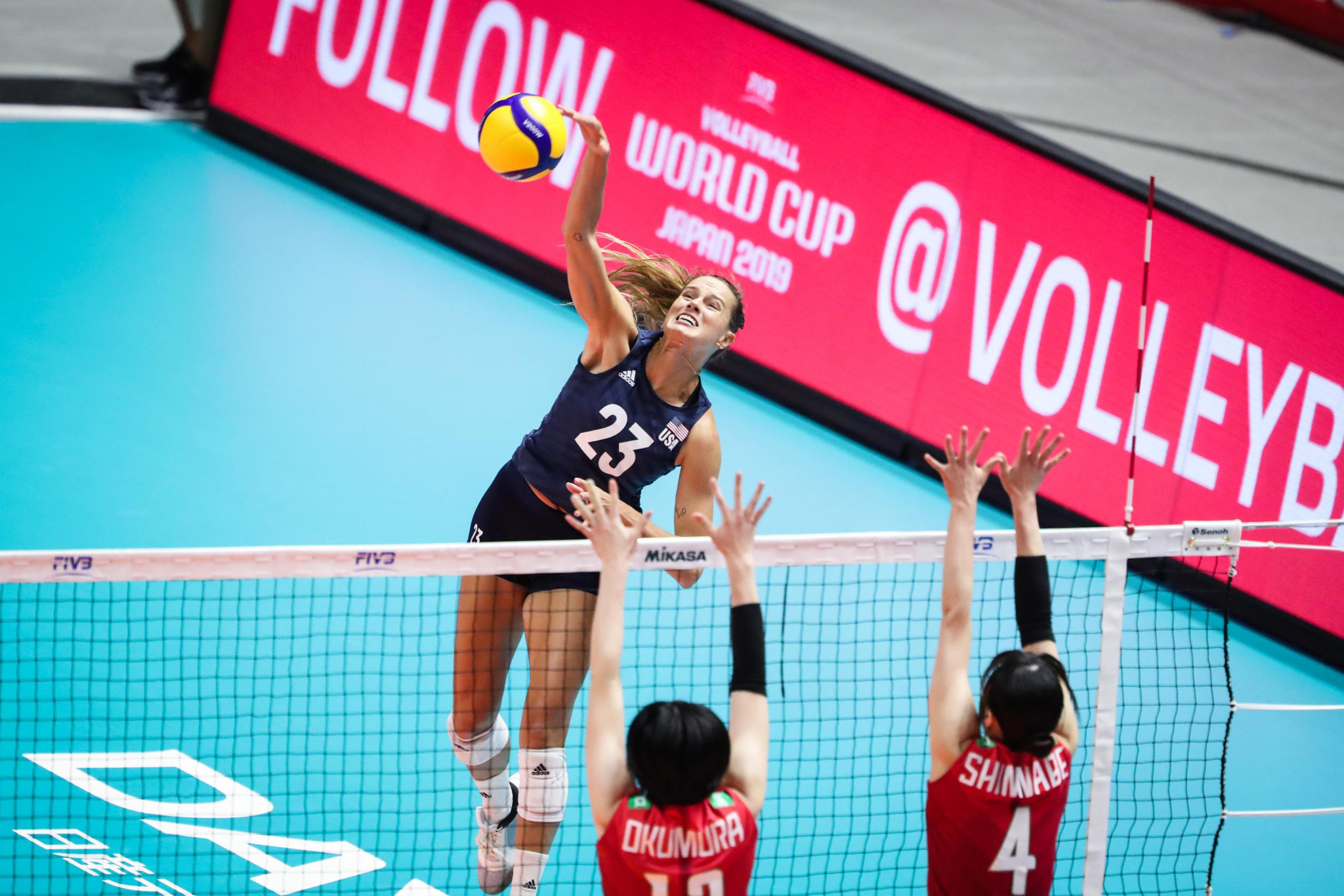The United States also earned a sixth win in six ahead of facing the Chinese tomorrow ©Twitter/FIVB