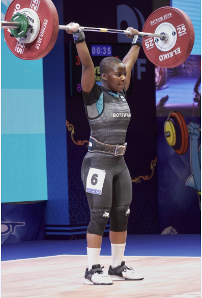 Magdeline Moyengwa managed a total of 147kg in the women's 59kg D session ©IWF
