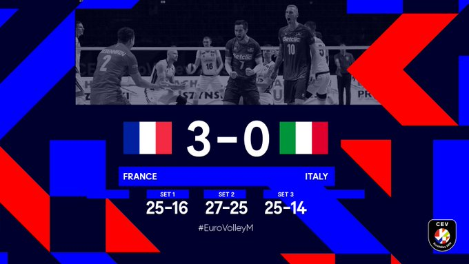 France earned a straight sets win over Italy ©Twitter/CEVEuroVolley