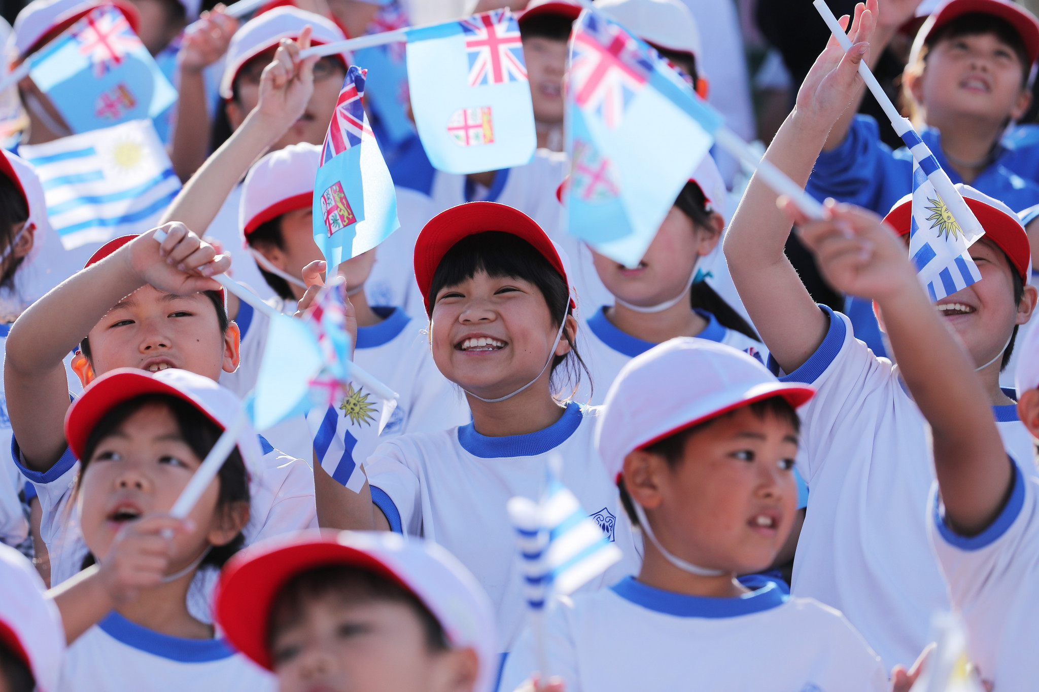 Eight years on from the devastating tsunami, young and old welcomed the Rugby World Cup to Kamaishi Recovery Memorial Stadium ©Getty Images