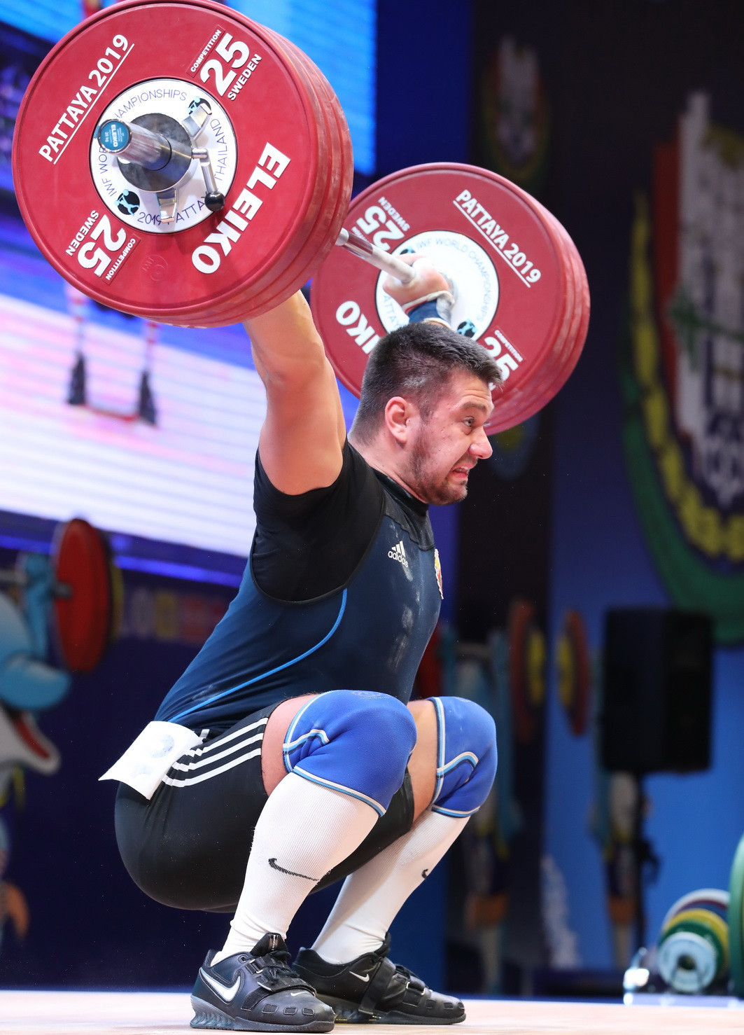 Belarus' Yauheni Tsikhantsou prevailed in a highly-competitive men's 102kg event ©IWF