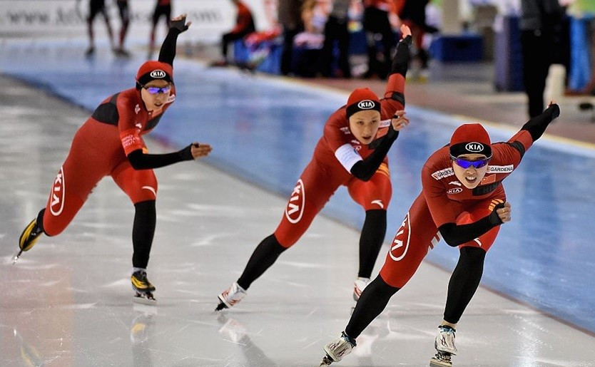China were also in world record breaking form as they won the women's team sprint event 