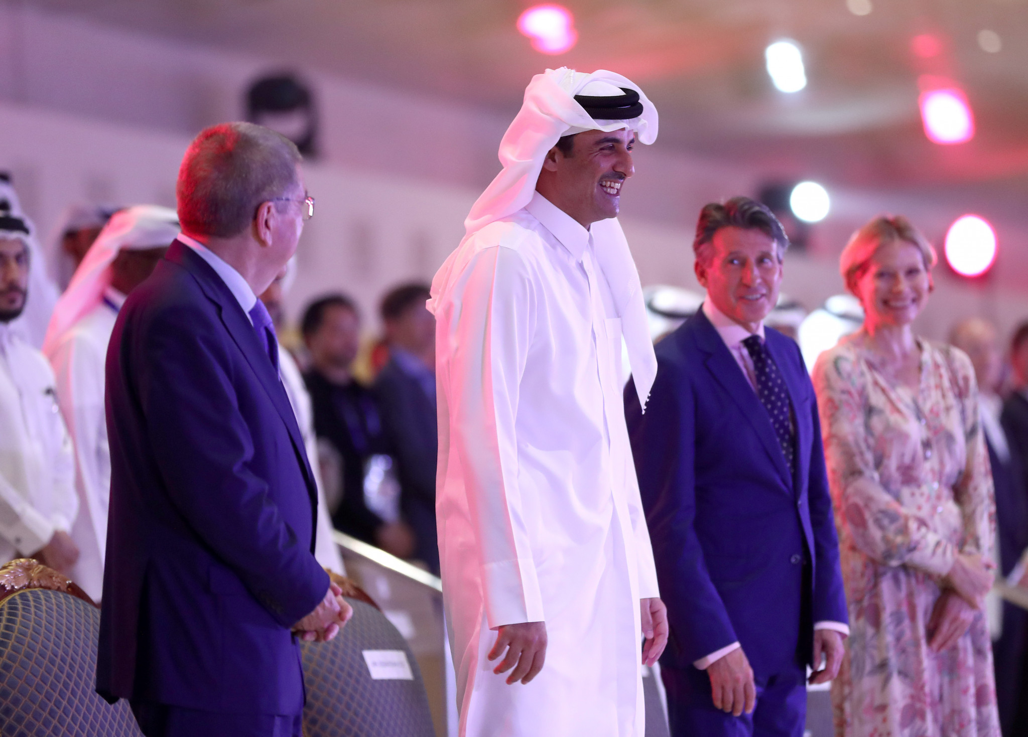 Before the start of the race the Emir had officially opened the Championships at an event attended by IOC and IAAF Presidents Thomas Bach and Sebastian Coe ©Getty Images