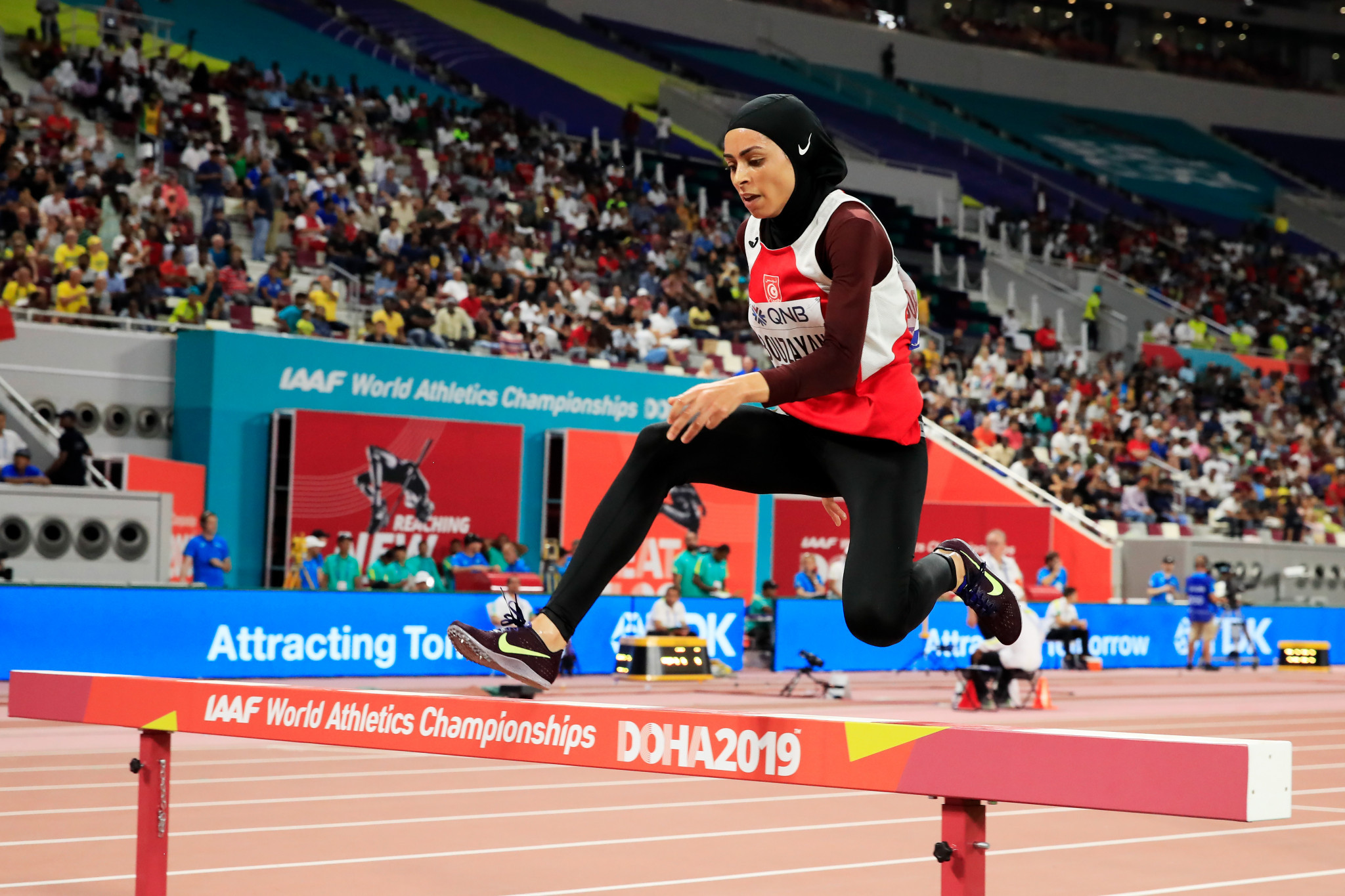 Tunisia's Marwa Bouzayani was among competitors in the women's heats of the 3,000m steeplechase ©Getty Images
