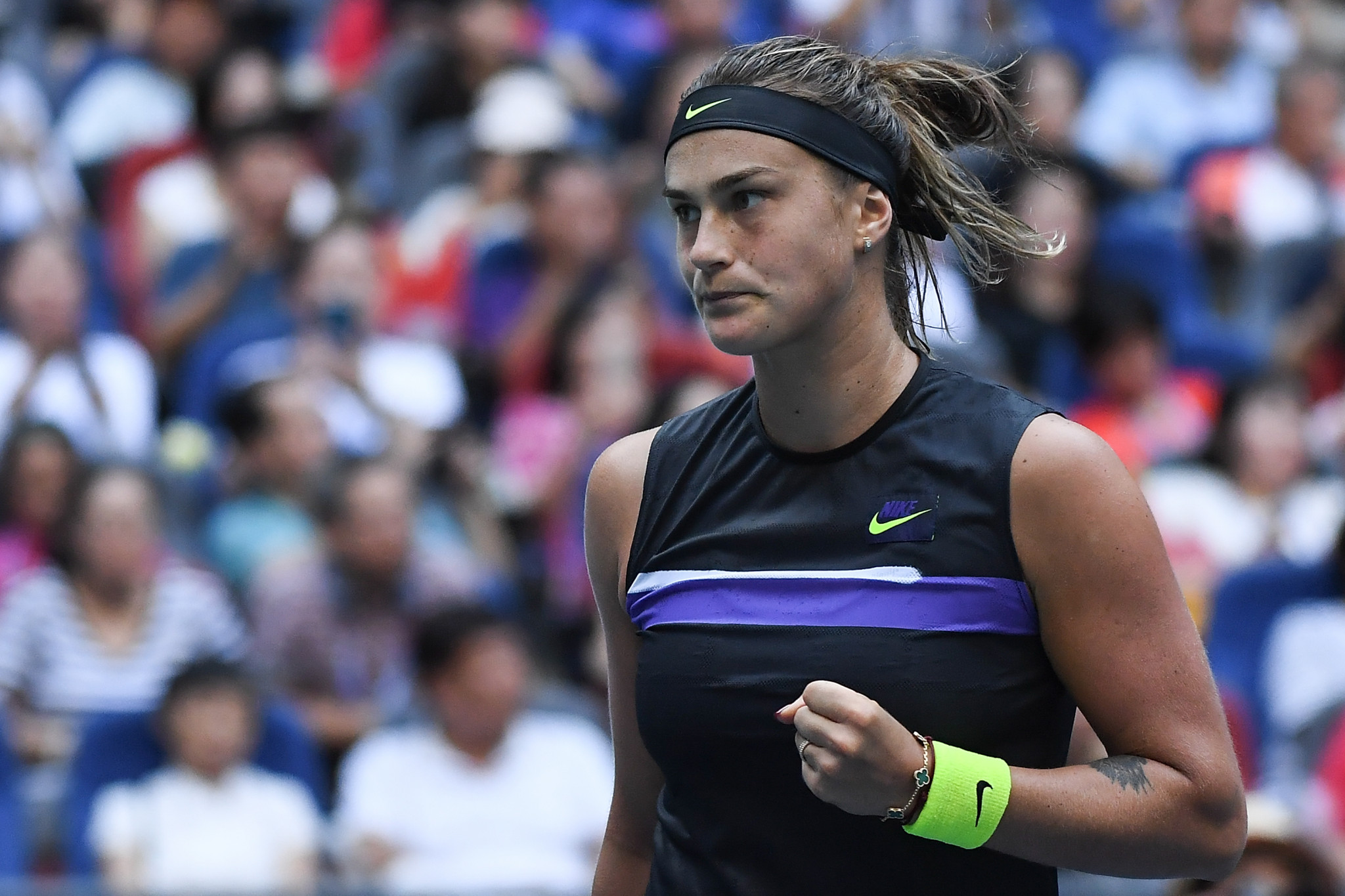Sabalenka defends Wuhan Open title with three-set win over Riske